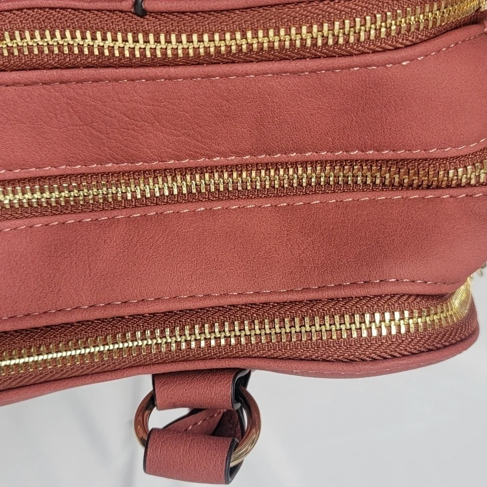 Juniper & Joy Logan Satchel Faux Leather Miltiple Pockets